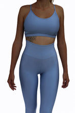 Load image into Gallery viewer, Ribbed high waist legging in baby blue