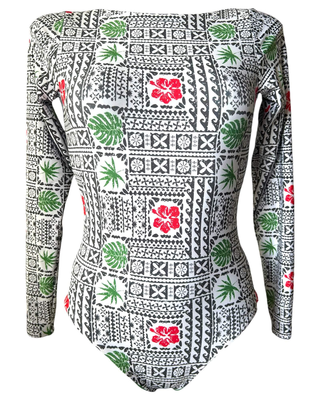 Kailani Tribal Hawaiian print reversible surf suit