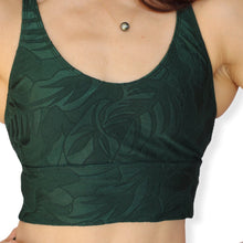 Load image into Gallery viewer, Textured  crop top with detail in green
