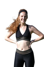 Load image into Gallery viewer, Ribbed black legging with mesh
