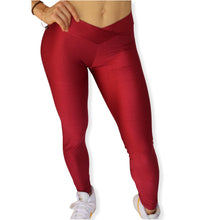 Load image into Gallery viewer, Ribbed legging in maroon
