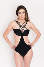 Load image into Gallery viewer, Kelani black one piece monokini
