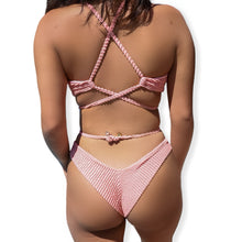 Load image into Gallery viewer, Monaco textured bikini top with ruche
