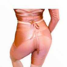 Load image into Gallery viewer, Ribbed bike shorts in bronze color
