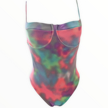Load image into Gallery viewer, Tie dye textured one piece with push up bra.
