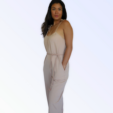Load image into Gallery viewer, Light Mocha sleeveless jumpsuit
