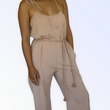 Load image into Gallery viewer, Light Mocha sleeveless jumpsuit
