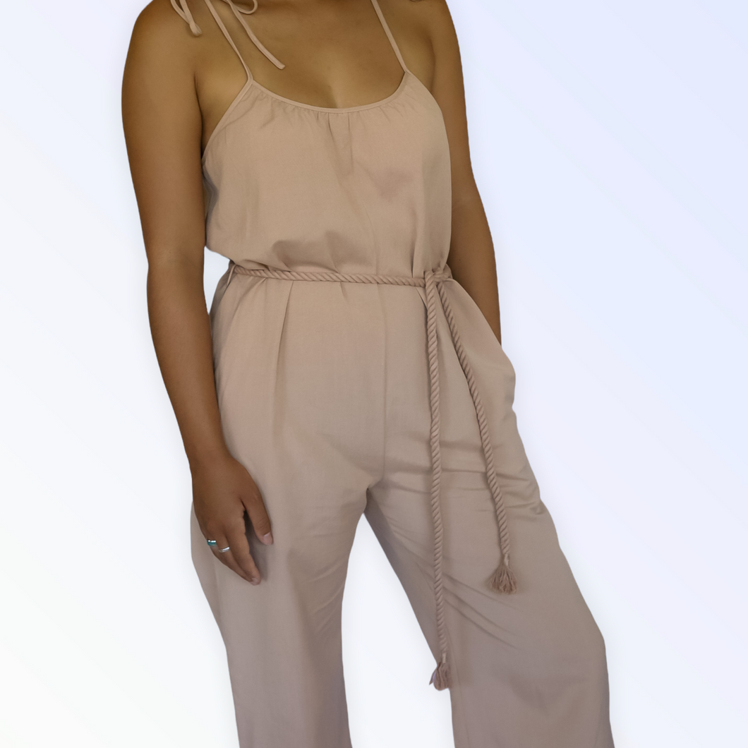 Light Mocha sleeveless jumpsuit