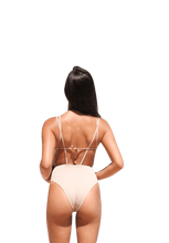 Load image into Gallery viewer, Leena lace up one piece in nude
