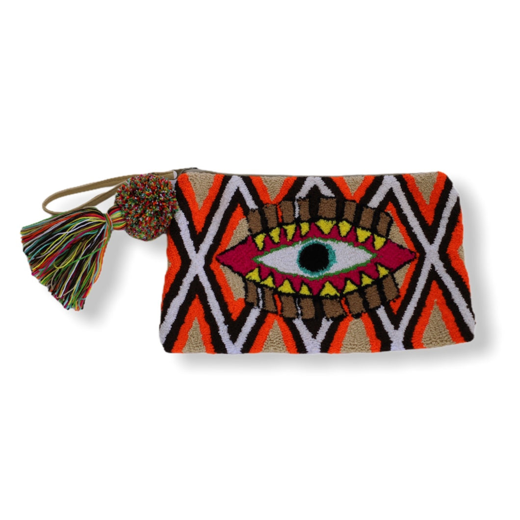 Third eye handmade tapestry clutch